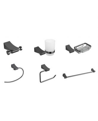 Infinity Bathroom Acceccories Set 6 pcs, Gun Gray