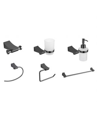 Infinity Bathroom Acceccories Set 6 pcs, Gun Gray