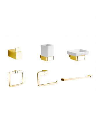 Infinity Bathroom Acceccories Set 6 pcs, Golden..