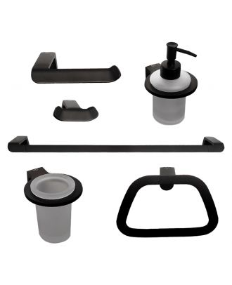 Infinity Bathroom Acceccories Set 6 pcs, Matte Black
