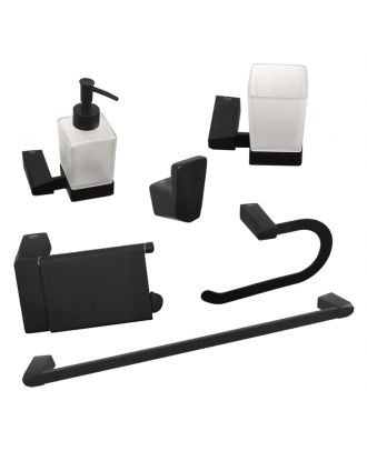 Infinity Bathroom Acceccories Set 6 pcs, Matte Black