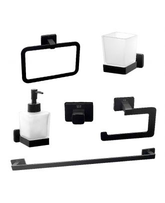Infinity Bathroom Acceccories Set 6 pcs, Matte Black