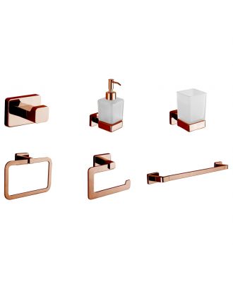 Infinity Bathroom Acceccories Set 6 pcs, Rose Gold