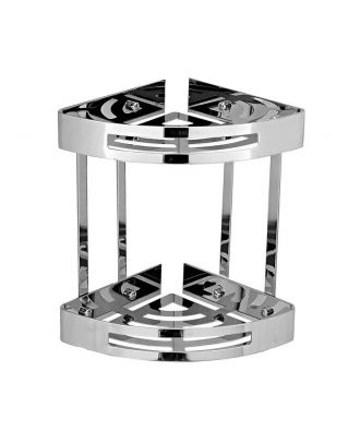 Stainless Steel Shower Corner Basket 2 shelf, Chrome