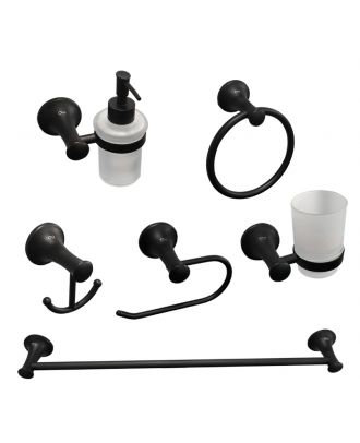 Infinity Bathroom Acceccories Set 6 pcs, Matte Black