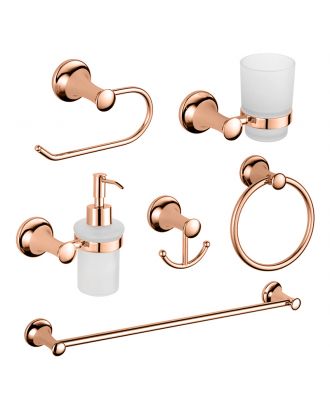 Infinity Bathroom Acceccories Set 6 pcs, Rose Gold