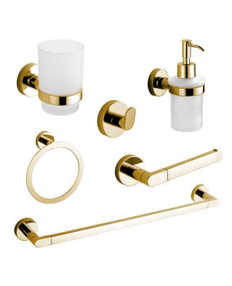 Infinity Bathroom Acceccories Set 6 pcs, Golden