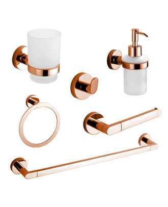Infinity Bathroom Acceccories Set 6 pcs, Rose Gold