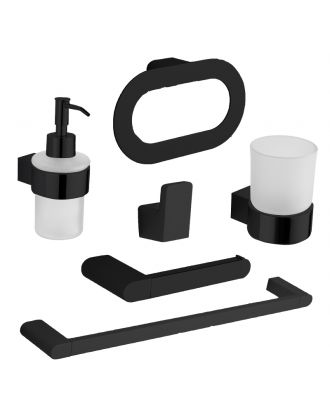 Infinity Bathroom Acceccories Set 6 pcs, Matte Black
