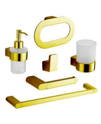 Infinity Bathroom Acceccories Set 6 pcs, Golden
