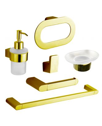 Infinity Bathroom Acceccories Set 6 pcs, Golden