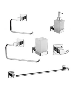 Infinity Bathroom Acceccories Set 6 pcs, chrome.