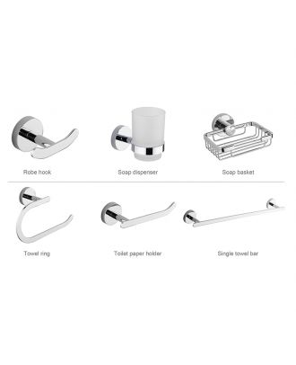 Infinity Bathroom Acceccories Set 6 pcs, chrome..