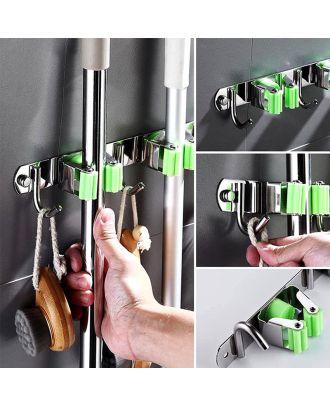 Wall mounted Stainless Steel Mop Organizer With Holder 28cm