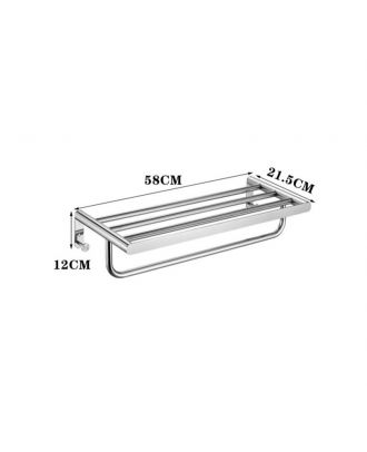 Hotel Stainless Steel Wall Mount Towel Rack 60cm