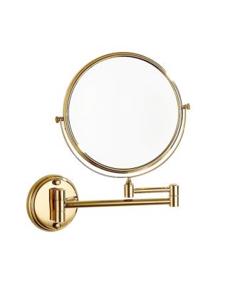 Makeup Mirror Wall Mounted , Two-side, 360 Degrees Rotating Function, Golden