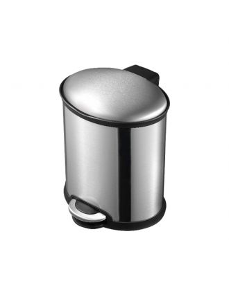Pedal stainless steel dustbin 12 L oval with soft close lid and finger print proof