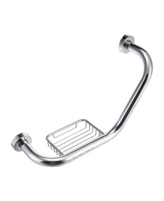 TYKER Bathroom L-Shape Grab Bar Wall Mount Stainless Steel with Soap Dish