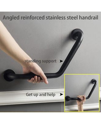 INFINITY Bathroom L-Shape Grab Bar Wall Mount matt black