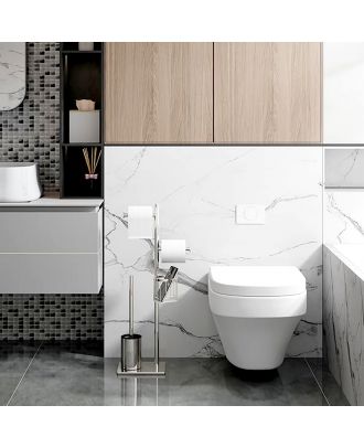 Multifunction Toilet Roll Holder and Toilet Brush Stand stainless steel