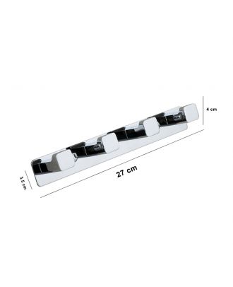 TYKER Wall Mounted Towel Rack 4 Hoks, Chrome