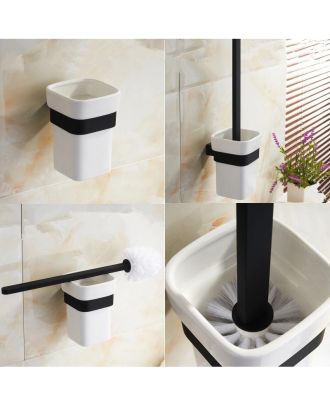 TYKER glass toilet brush holder Black matt
