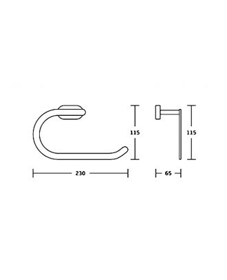 TYKER wall mounted towel ring, chrome