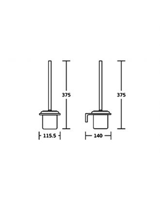 TYKER streamline toilet brush holder chrome