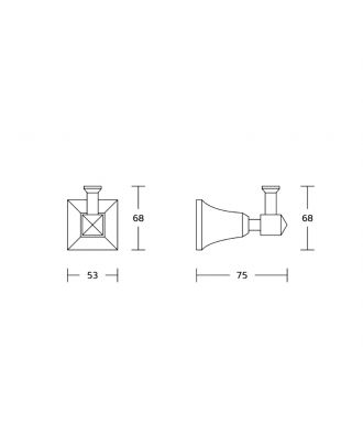 TYKER Pyramid single robe hook, chrome