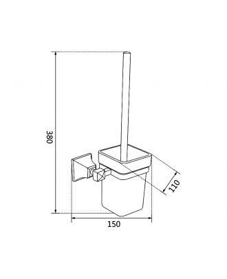 TYKER Pyramid toilet brush holder, chrome