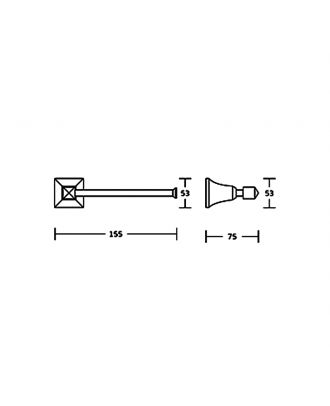 TYKER Pyramid toilet paper holder without cover, Black matt