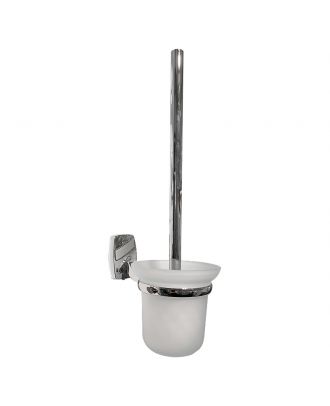 TYKER wall mounted glass toilet brush holder - chrome