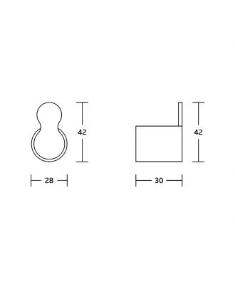 TYKER Wall mounted single robe hook, chrome