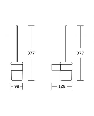 TYKER Wall mounted toilet brush holder chrome