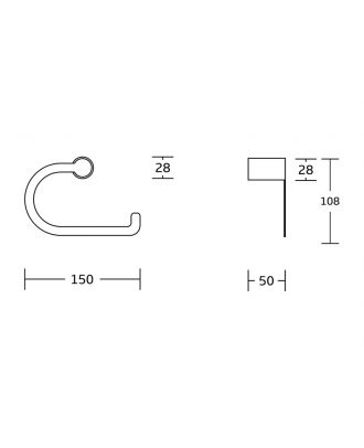 TYKER Wall mounted toilet paper holder without cover, black x gold