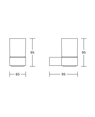 TYKER Wall mounted tooth-brush holder, black x gold