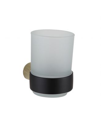 TYKER Wall mounted tooth-brush holder, black x gold