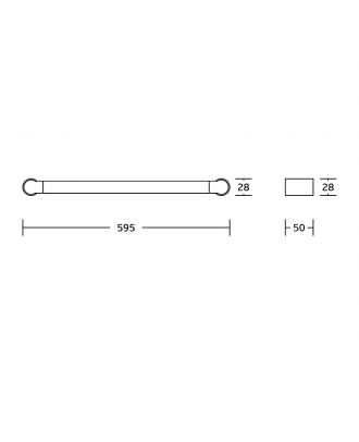 TYKER Wall mounted single towel bar 60cm, black x gold