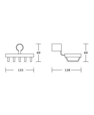 TYKER Wall mounted soap basket, black x gold