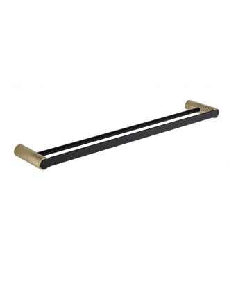 TYKER Wall mounted double towel bar 60cm, black x gold