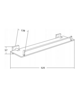 TYKER hanging glass shelf