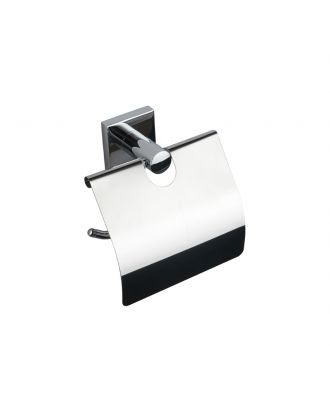 INFINITY modern toilet paper holder with cover, chrome