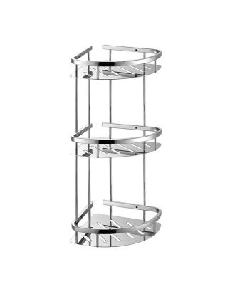 TYKER Stainless Steel bathroom corner basket 3 shelves, Chrome