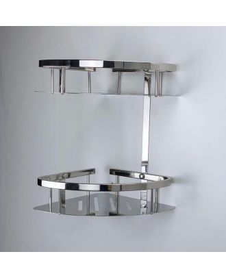 TYKER Stainless Steel Shower Corner Basket 2 shelf, Chrome