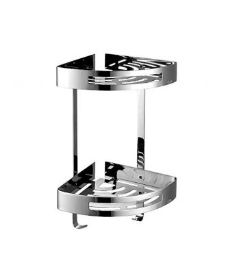 TYKER Stainless Steel Wall Mounted Double Corner Shower Basket for Bathroom