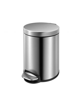 LUNA - pedal round dust bin 8L, stainless steel