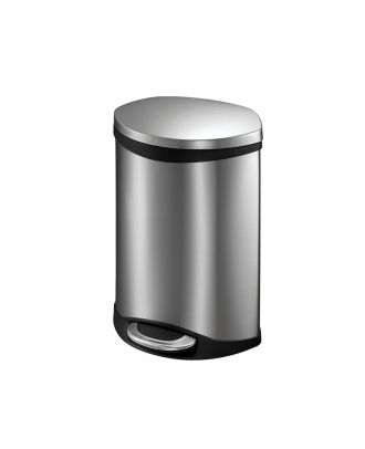 SHELL - Oval dust bin 10L with Soft close lid, Satin finish