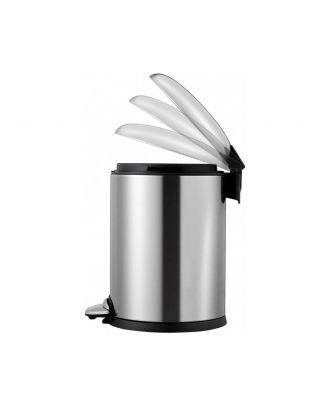 Pedal stainless steel dust bin 8L with Soft close lid, stainless steel