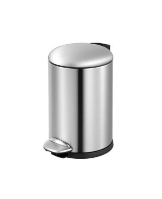 Pedal stainless steel dust bin 8L with Soft close lid, stainless steel