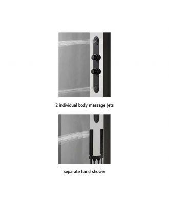 GRAVITY - Stainless Steel Shower Panel Shiny/Black with separate hand shower